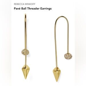 Rebecca Minkoff Pavé Ball Threader Earrings